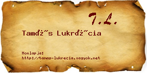 Tamás Lukrécia névjegykártya