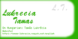 lukrecia tamas business card