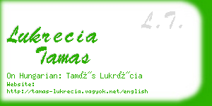 lukrecia tamas business card